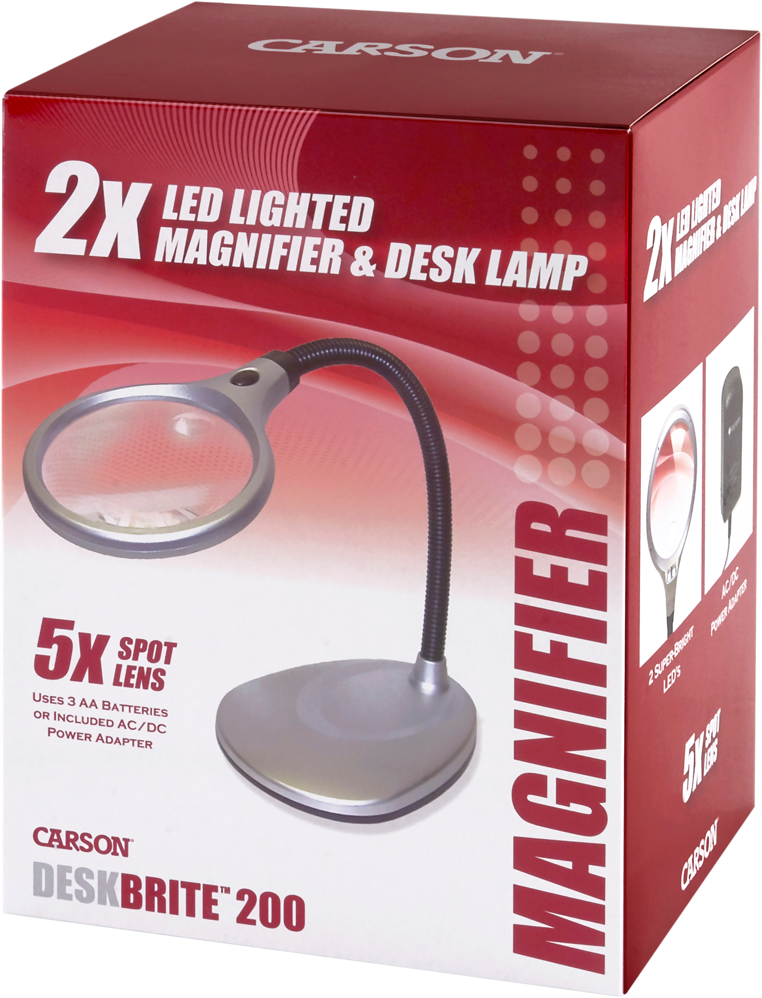 Carson DeskBrite 200 LED Illuminated 2X Magnifier & Desk Lamp (LM20